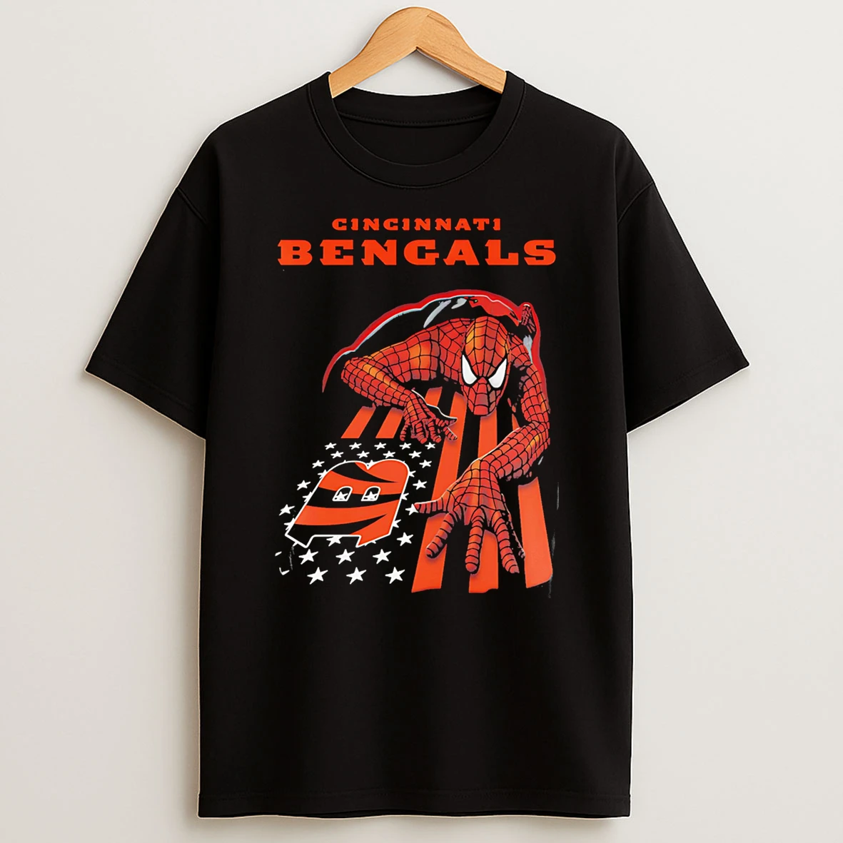 Cincinnati Bengals Spiderman America Flag Tshirt Hoodie
