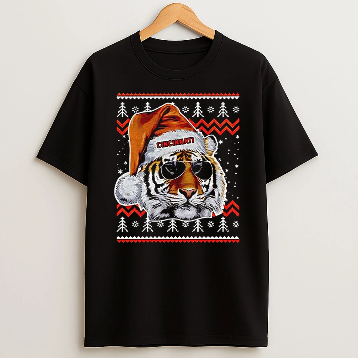 Cincinnati Football Mascot Ugly Pattern Vintage Christmas Tshirt Hoodie