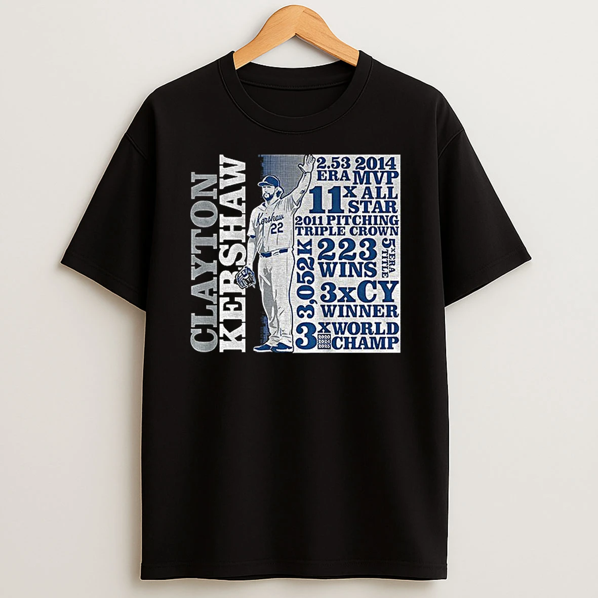 Clayton Kershaw Goat List Los Angeles Dodgers Mlb Baseball Era Mvp X All Star Pitching Triple Crown Tshirt Hoodie