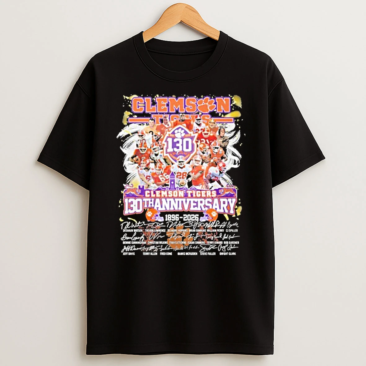 Clemson Tigers Football Team 130th Anniversary 1896 2026 Tshirt Hoodie