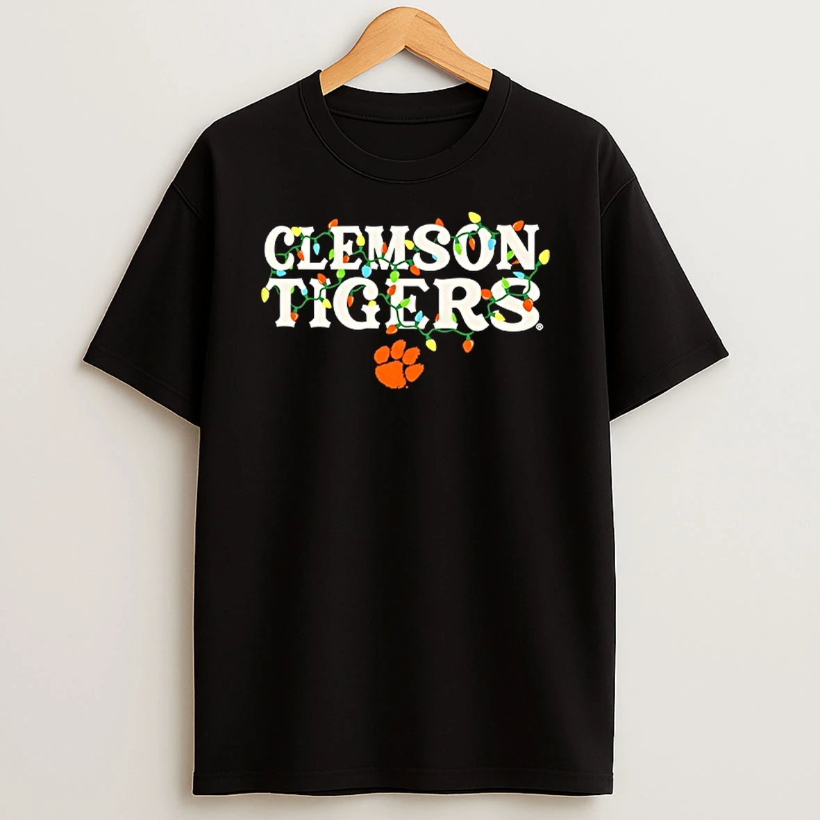 Clemson Tigers String Lights Christmas Tshirt Hoodie