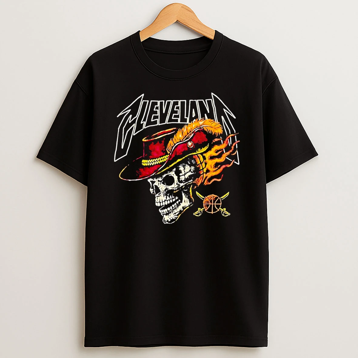 Cleveland Cavaliers Basketball Skull Flames Tshirt Hoodie