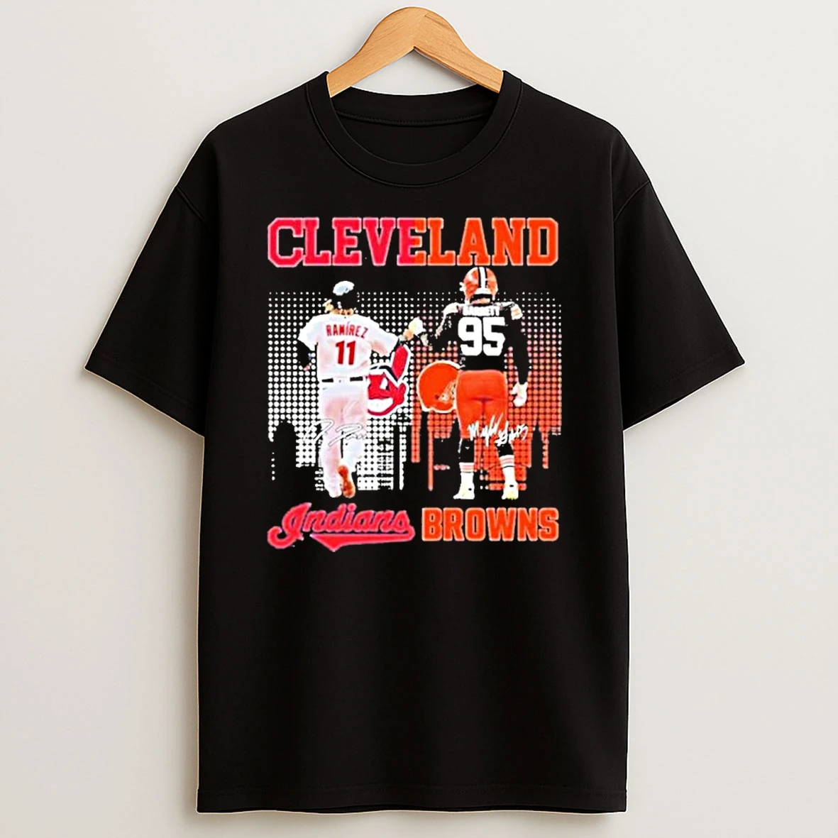 Cleveland Indians Jose Ramirez And Myles Garrett Browns Tshirt Hoodie