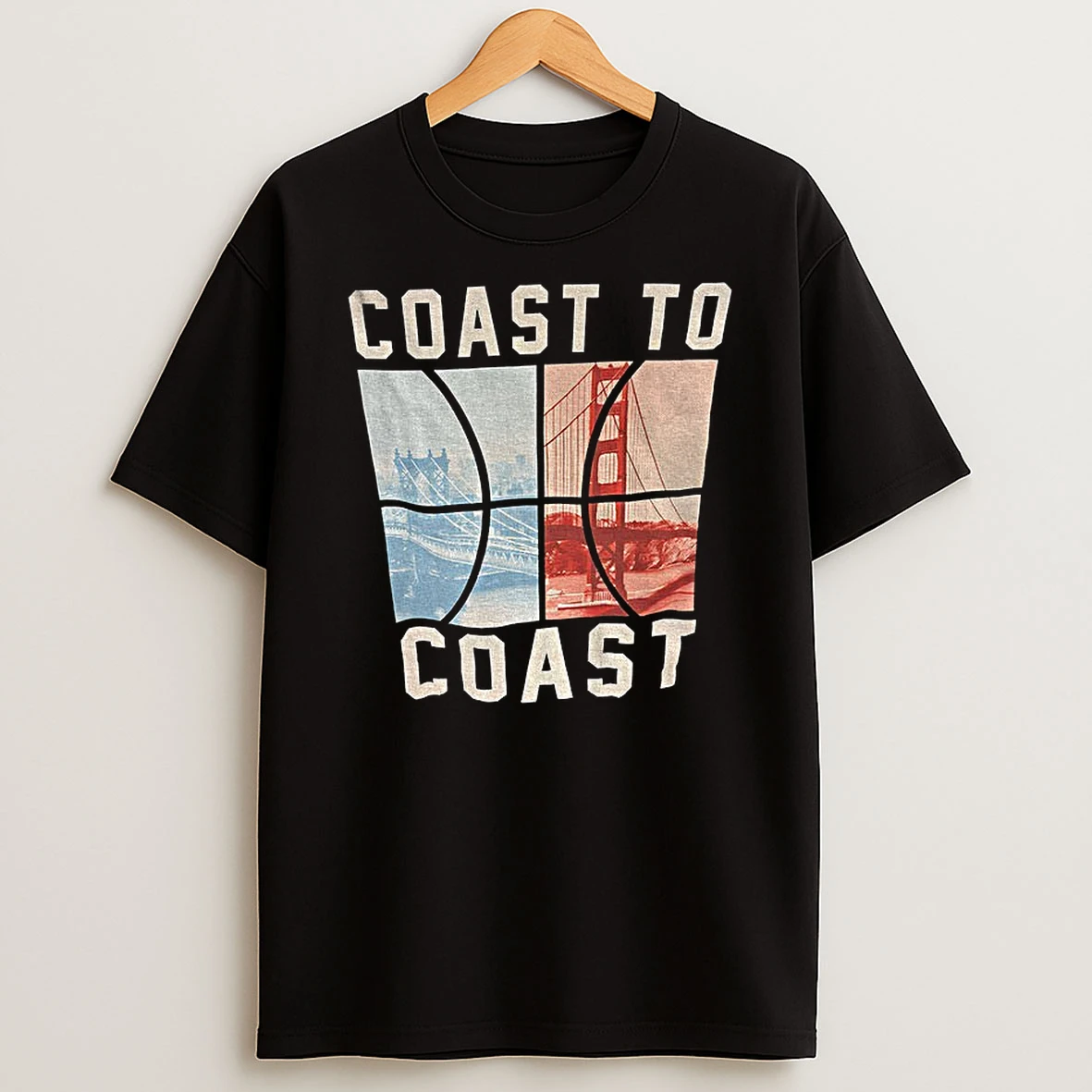 Coast To Coast Brooklyn Vs San Francisco Vintage Tshirt Hoodie