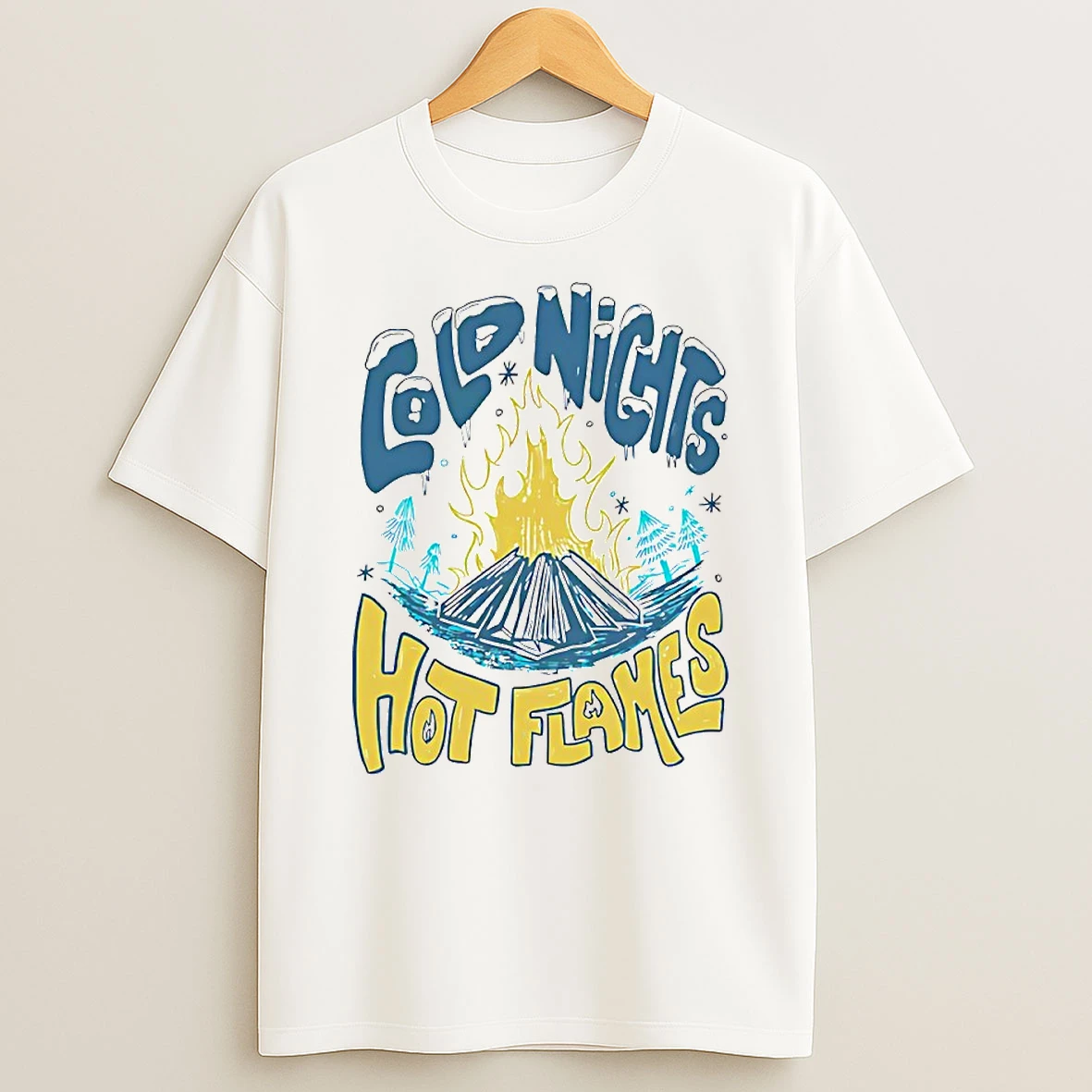 Cold Nights Hot Flame Circle Tshirt Hoodie