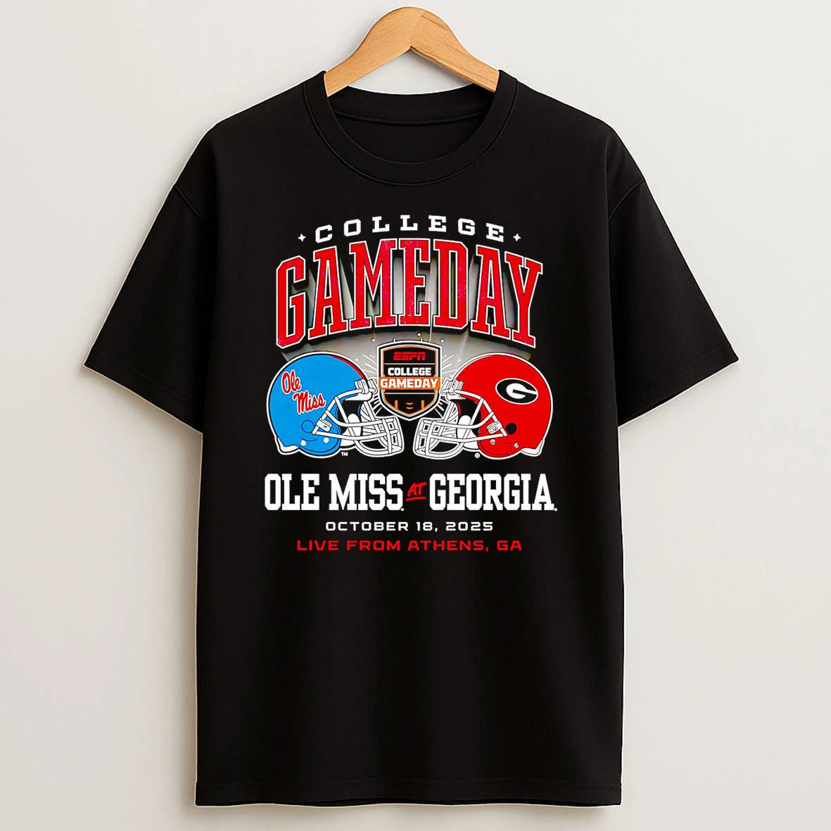 College Gameday Ole Miss Vs Georgia Helmet Tshirt Hoodie