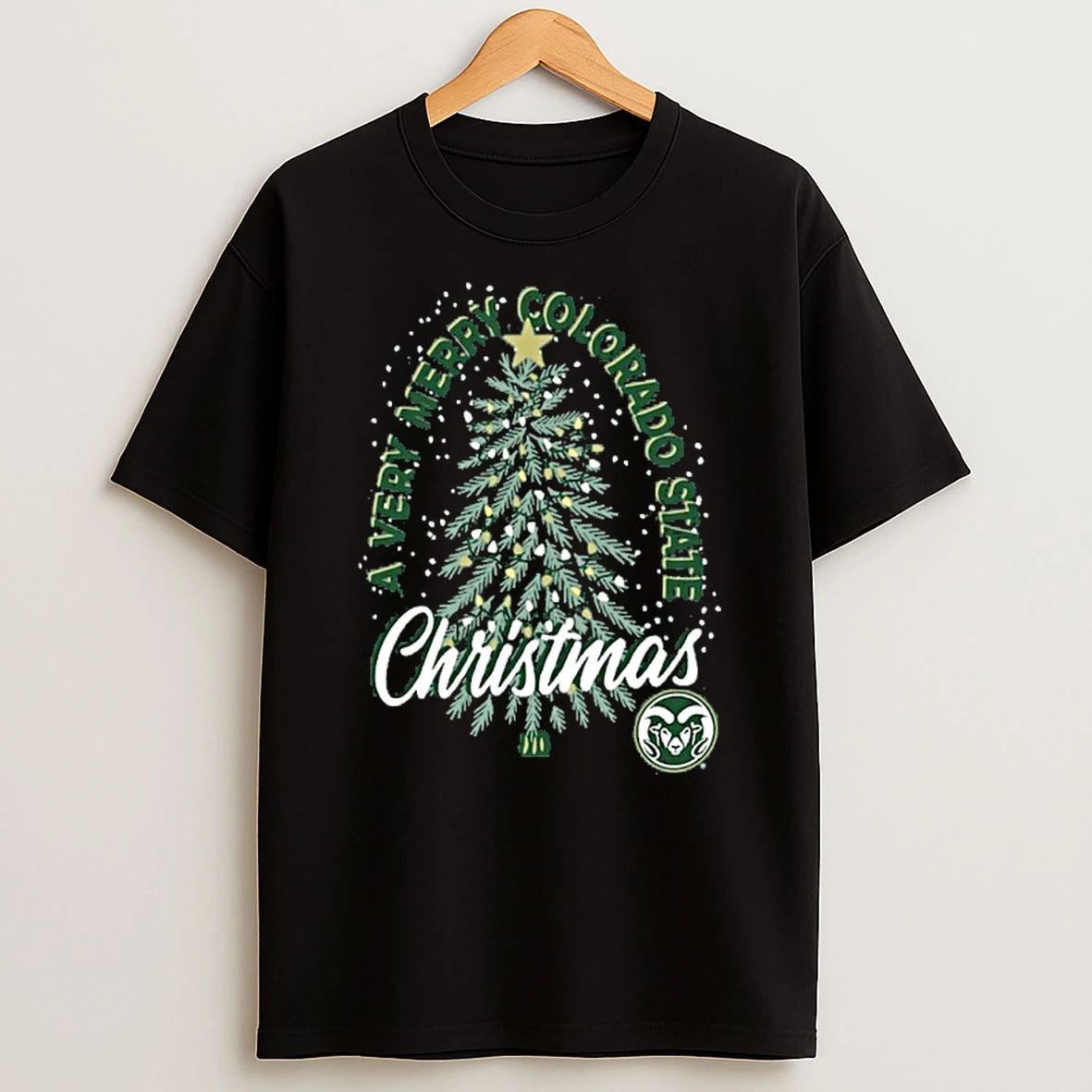 Colorado State Rams Christmas Tree Holiday Tshirt Hoodie