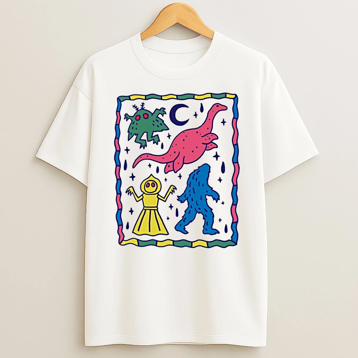 Colorful Cryptids Art Pint Matte Vertical Posters Tshirt Hoodie