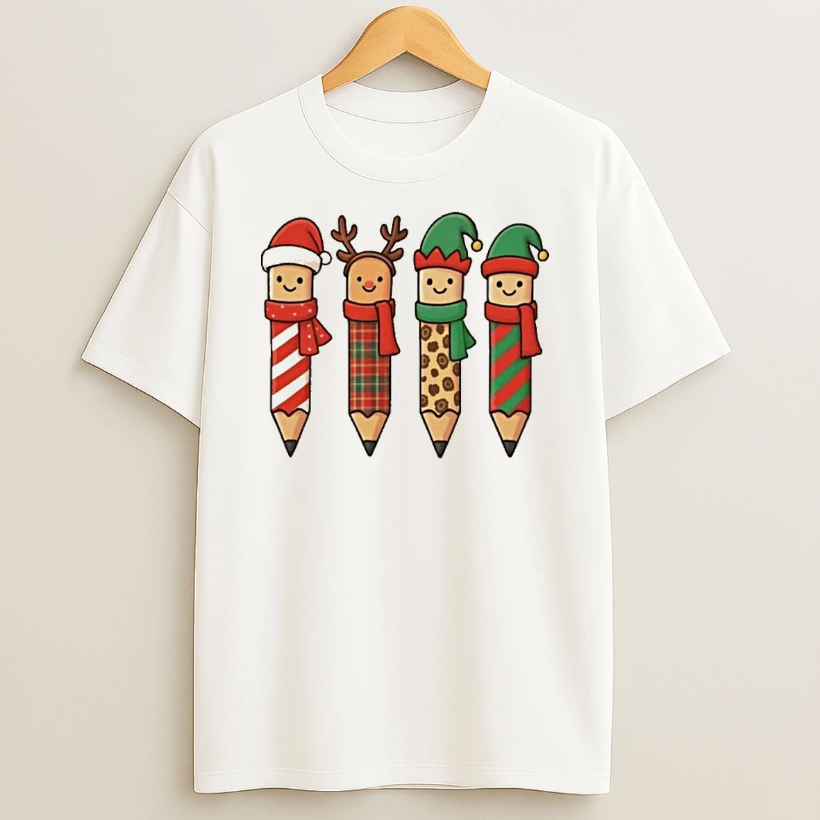 Coquette Teacher Students Christmas Pencils Festive Tshirt Hoodie