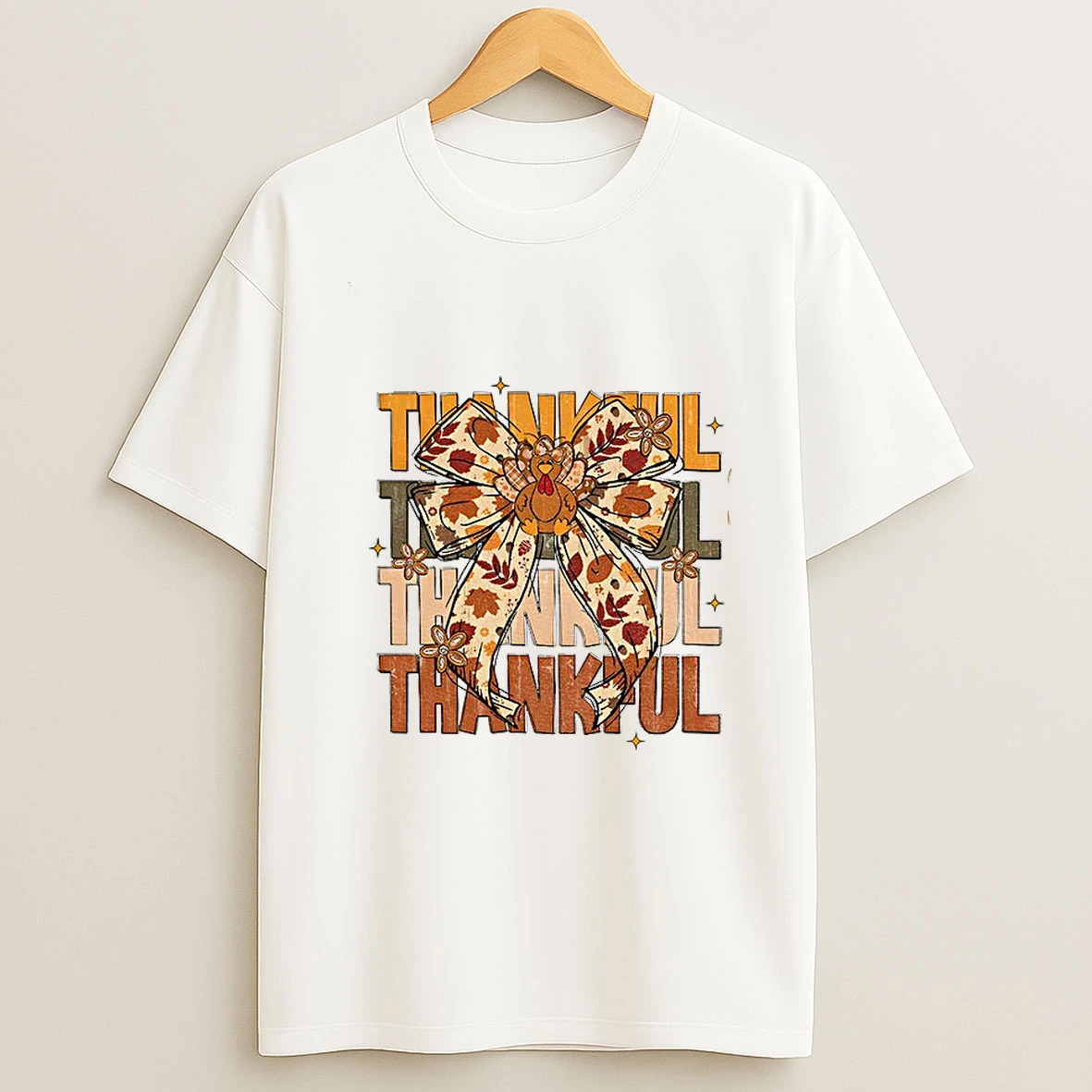 Coquette Thankful Turkey Boho Floral Fall Thanksgiving Tshirt Hoodie
