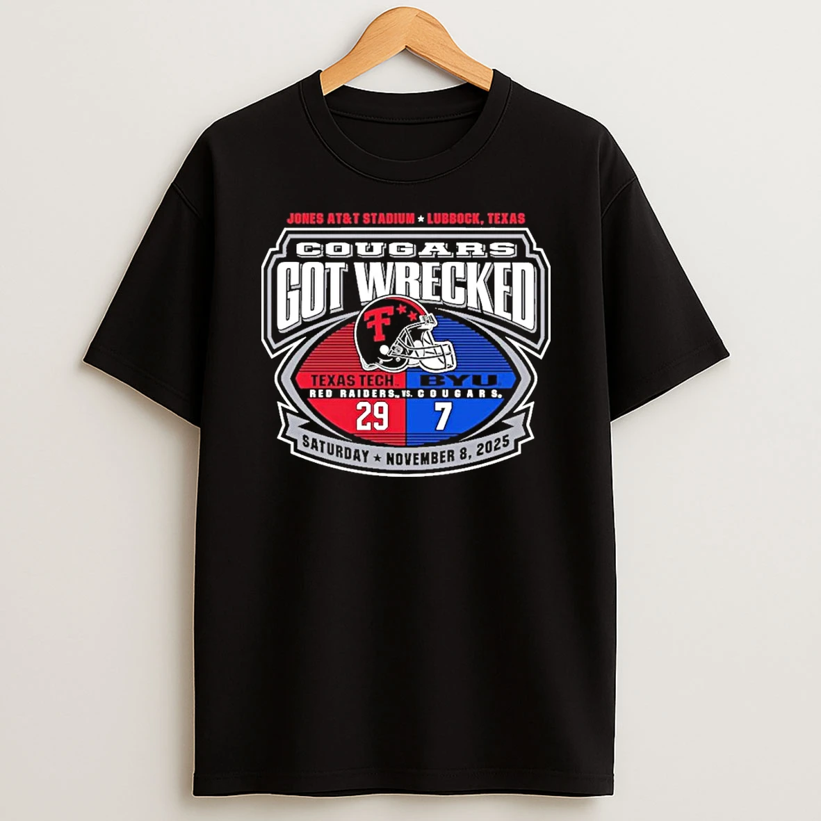 Cougars Got Wrecked Texas Tech 29 7 Byu Tshirt Hoodie