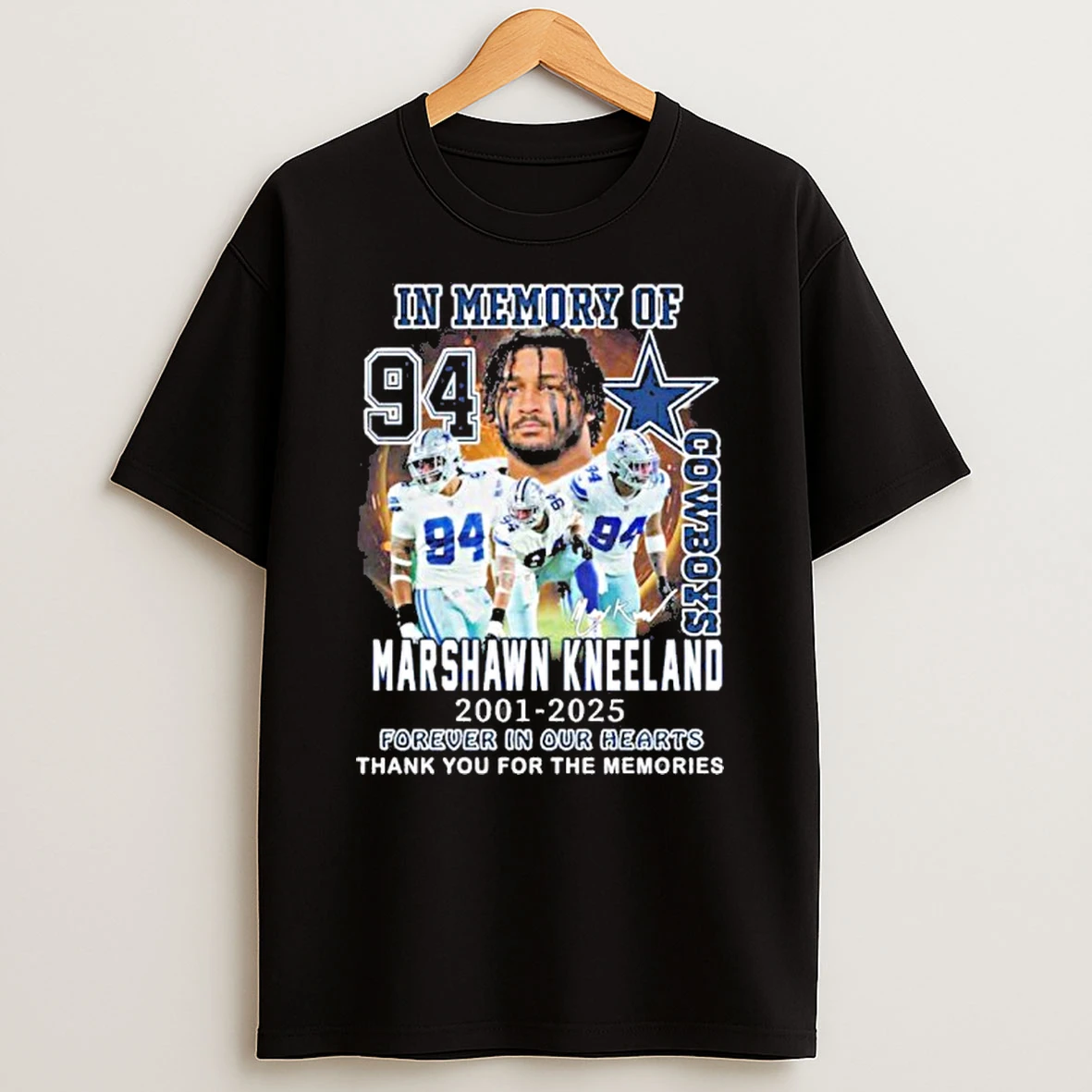 Cowboys In Memory Of Marshawn Kneeland 2021 2025 Forever In Our Hearts Tshirt Hoodie