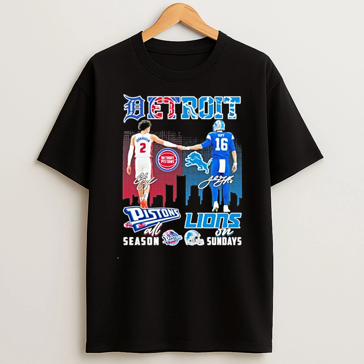 Cunningham Piston All Season And Goff Lions On Sundays Tshirt Hoodie