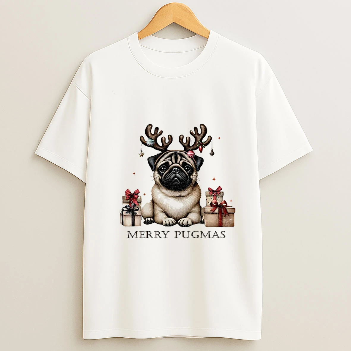 Cute Pug Dog Merry Pugmas Merry Christmas Tshirt Hoodie