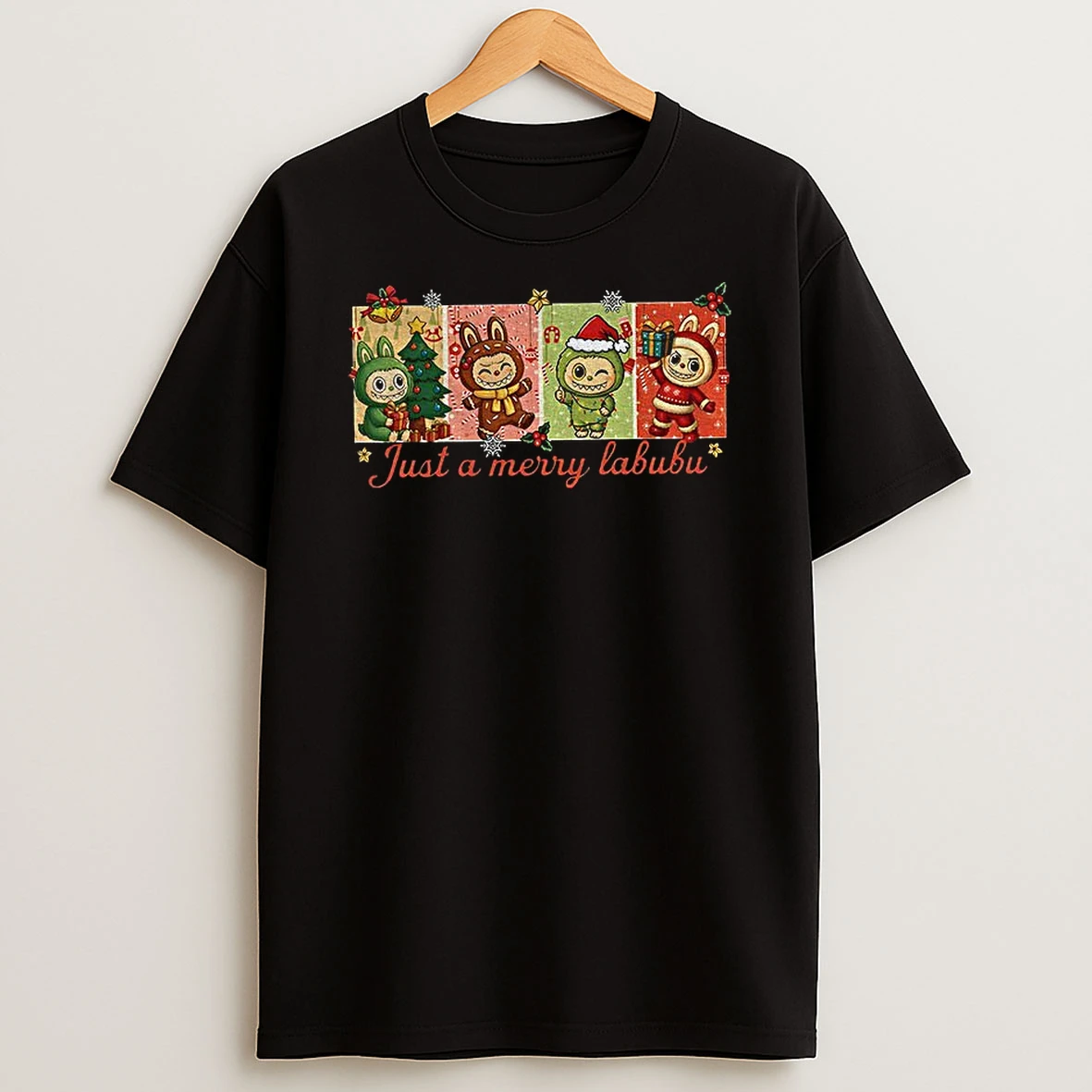 Cute Santa Labu Bu Just A Merry Labubu Christmas Tshirt Hoodie