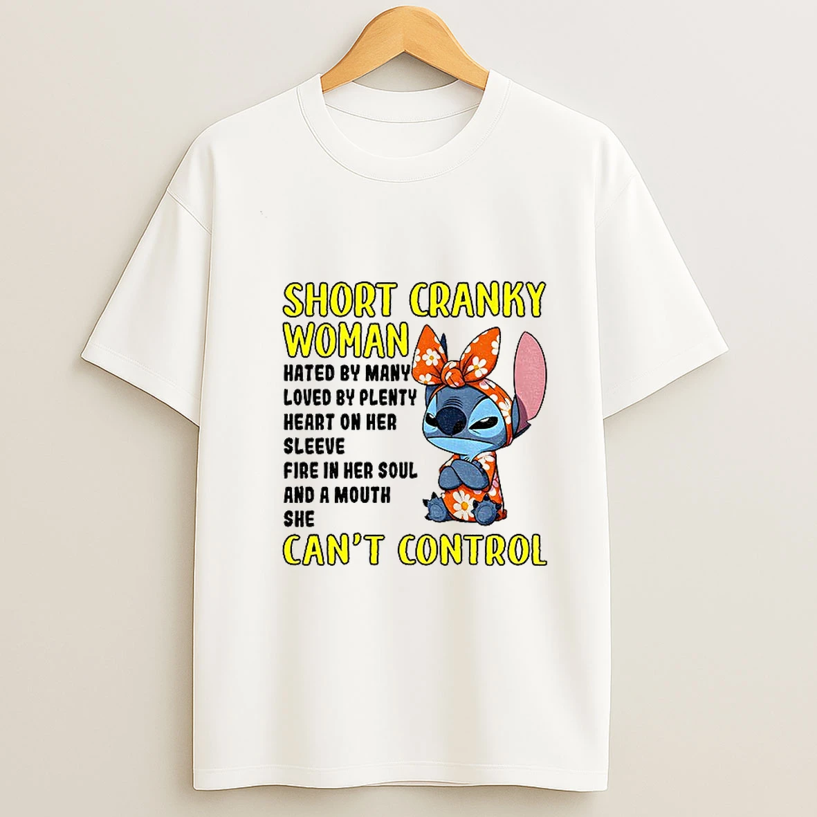 Cute Stitch Short Cranky Woman Hated By Many Loved By Plenty Heart On Her Sleeve Fire In Her Soul Tshirt Hoodie