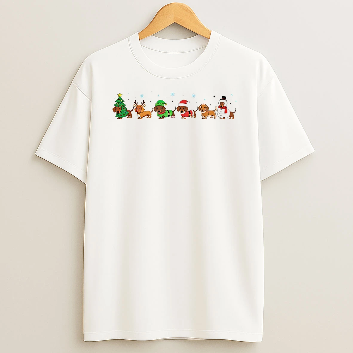 Cute Sausage Dog Santa Character Merry Christmas Tshirt Hoodie