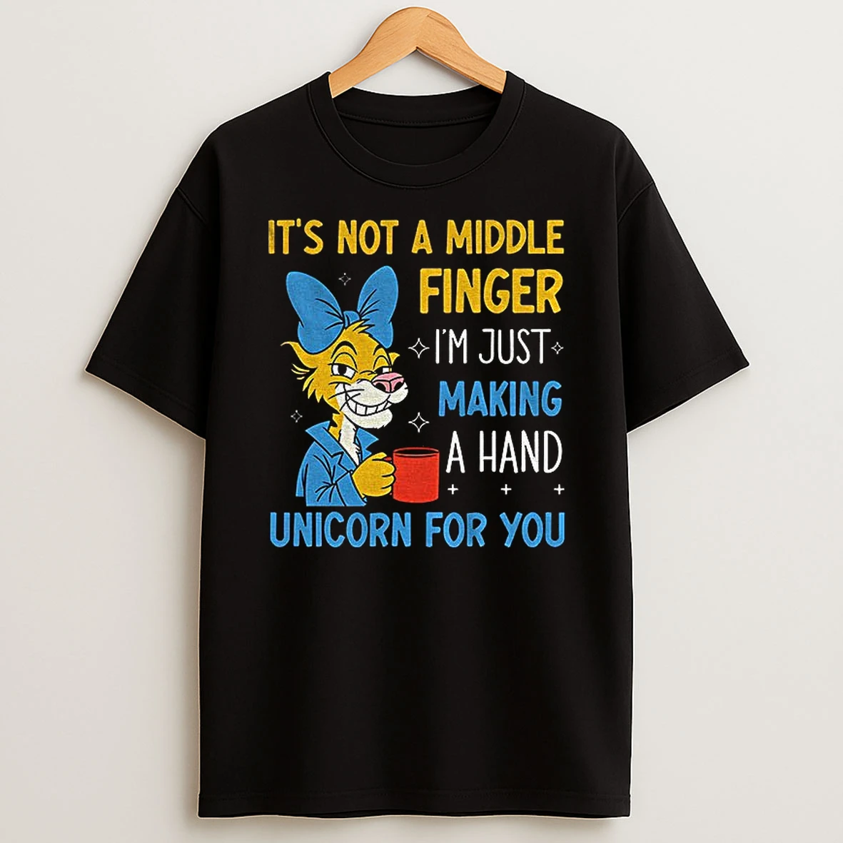 Cute Tiger Its Not A Middle Finger Im Just Making A Hand Unicorn For You Tshirt Hoodie