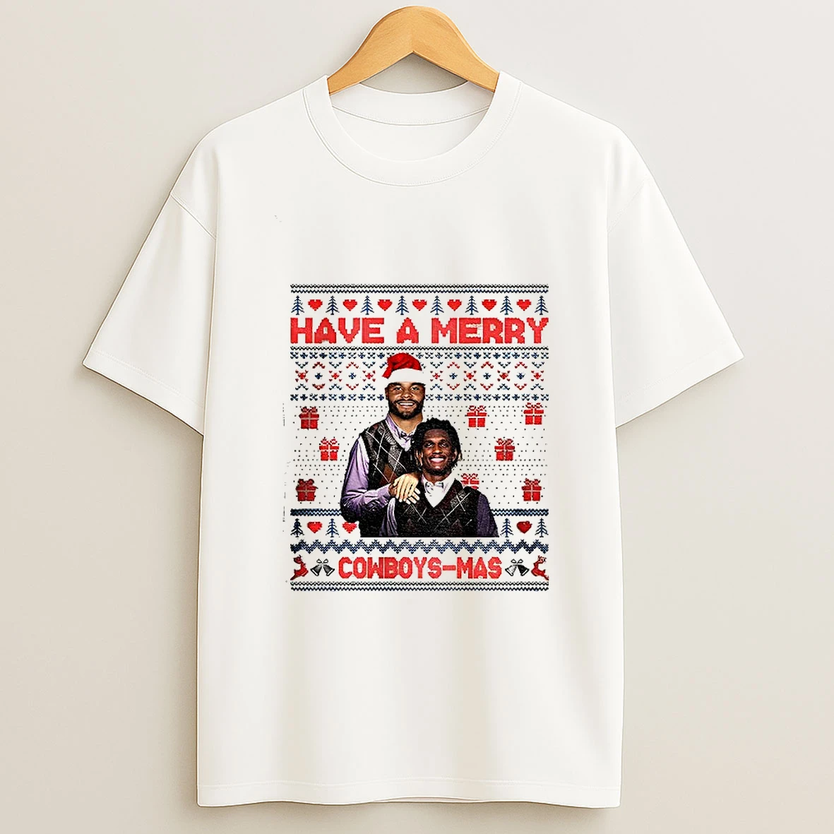 Dak Prescott Ceedee Lamb Dallas Football Have A Merry Cowboys Mas Tshirt Hoodie