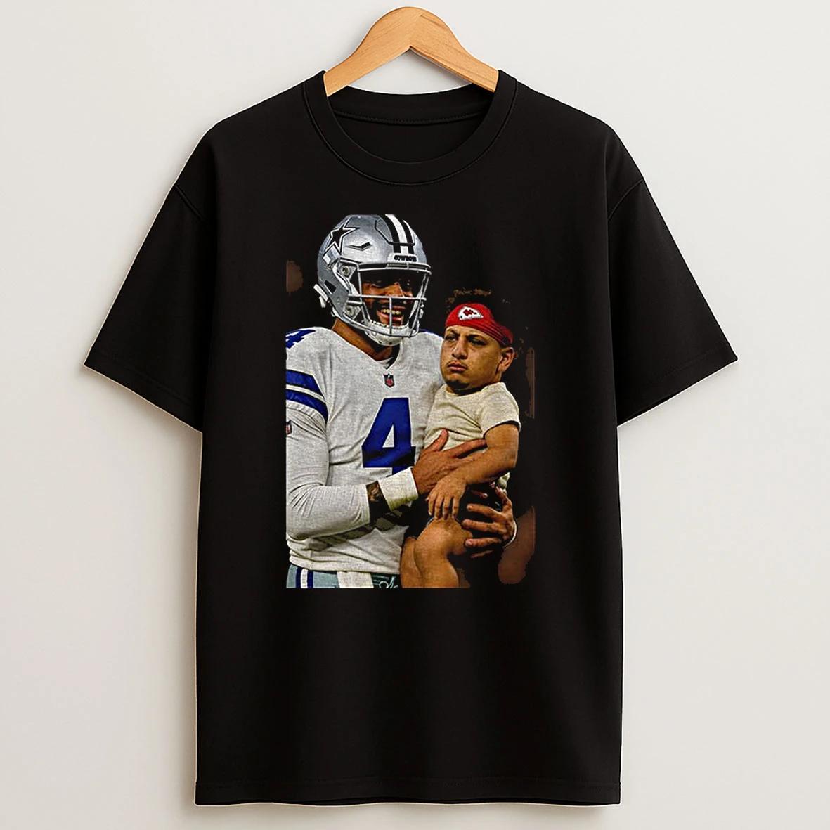 Dak Prescott Dallas Cowboys Carry Patrick Mahomes Baby Kansas City Chiefs Nfl Football Meme Tshirt Hoodie