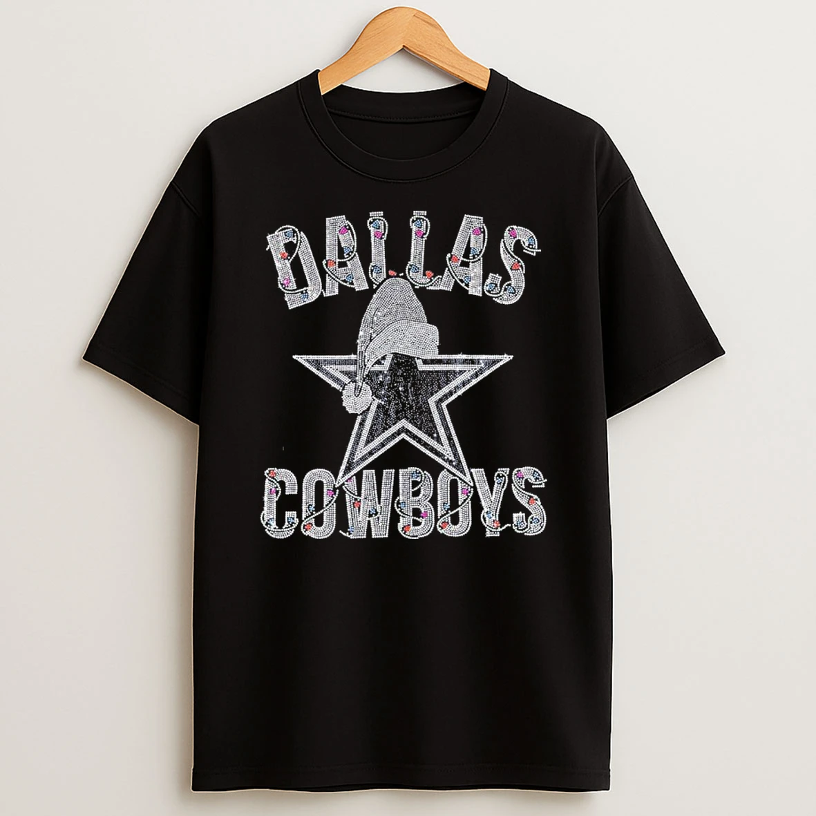 Dallas Cowboys Santa Logo Light Tshirt Hoodie