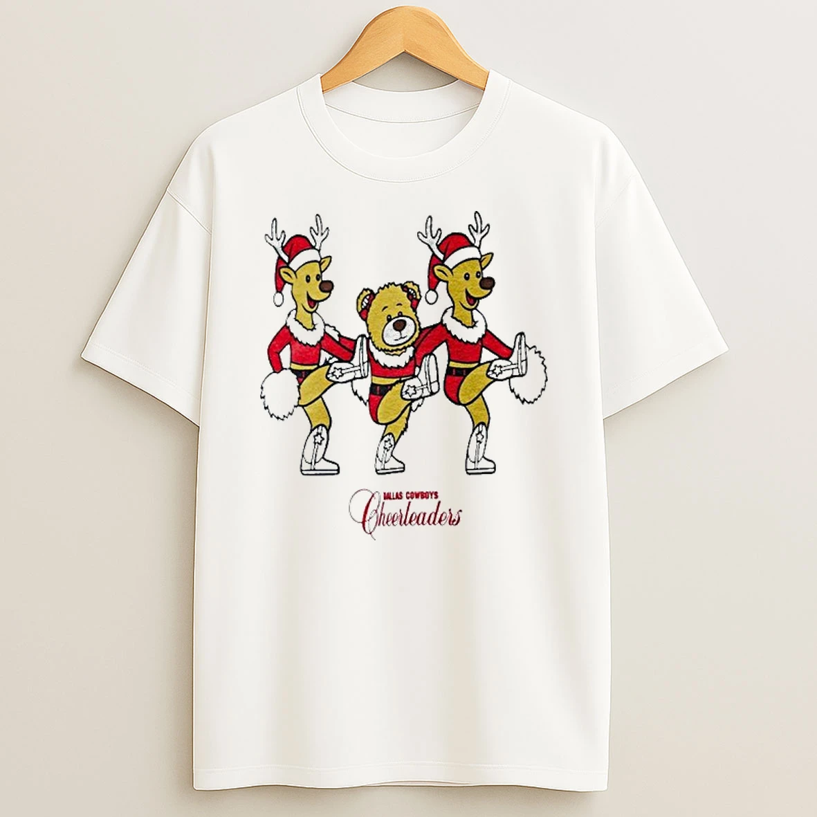 Dallas Cowboys Santa Reindeer Cheerleaders Christmas Tshirt Hoodie