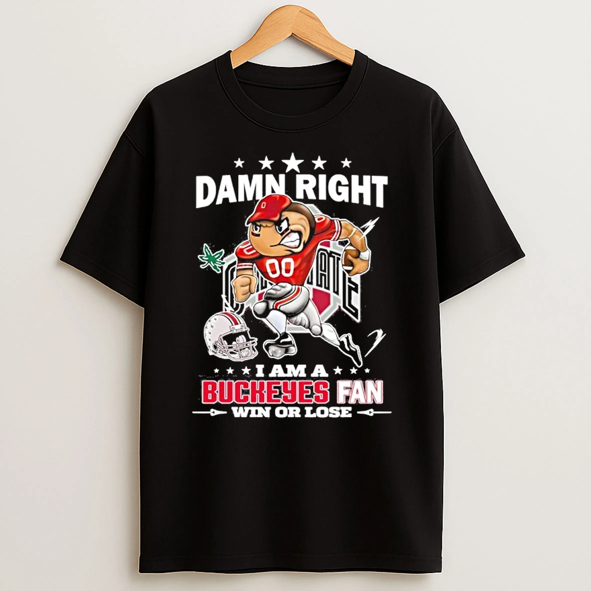 Damn Right I Am A Buckeyes Fan Win Or Lose Tshirt Hoodie