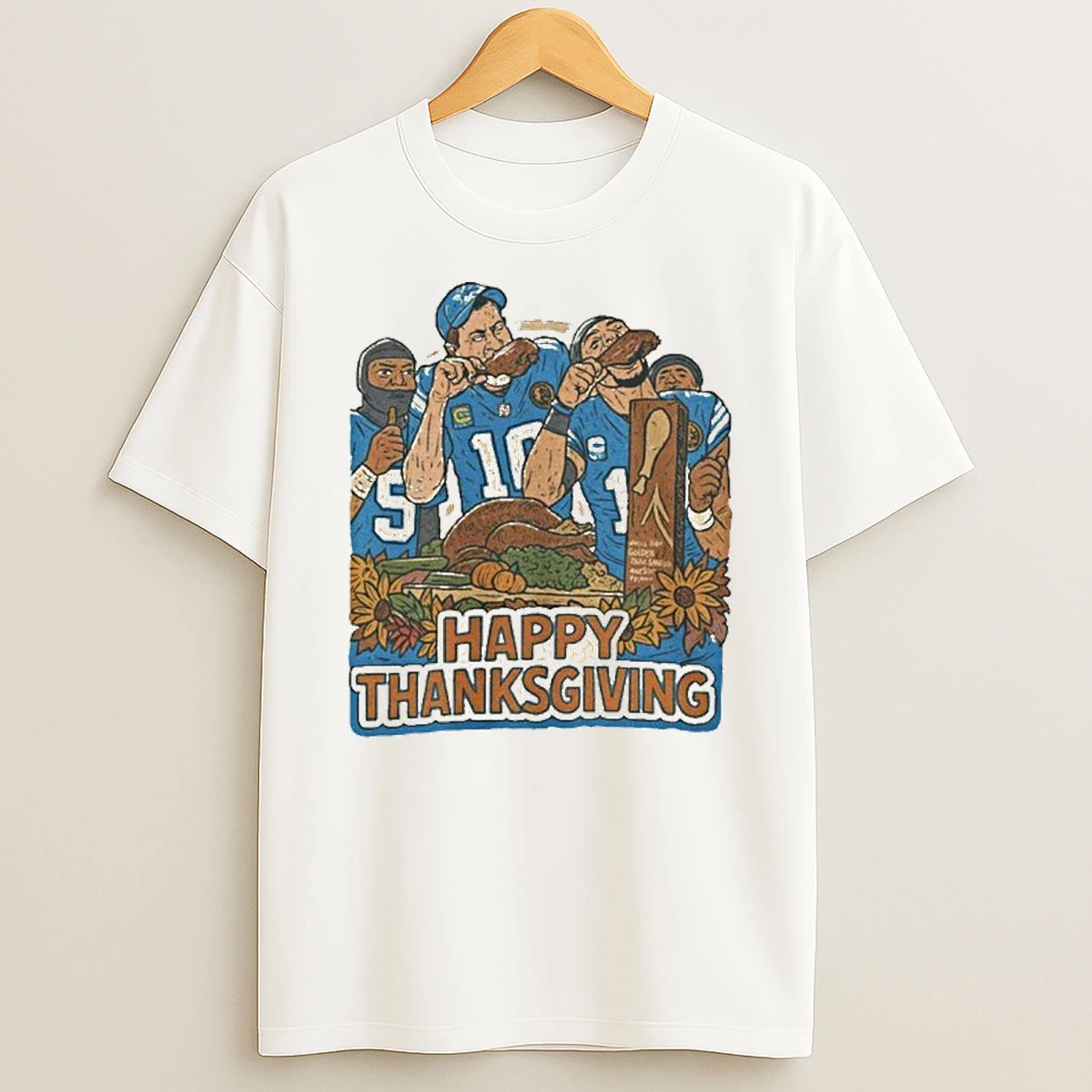 Detroit Lions Thanksgiving Eat Turkey Gameday Tshirt Hoodie