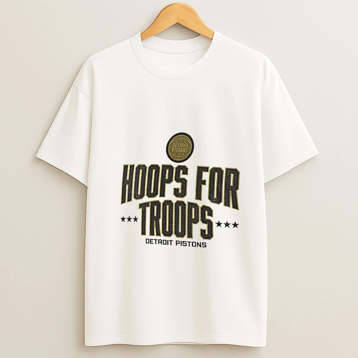 Detroit Pistons Nba Basketball Hoops For Troops Logo Tshirt Hoodie