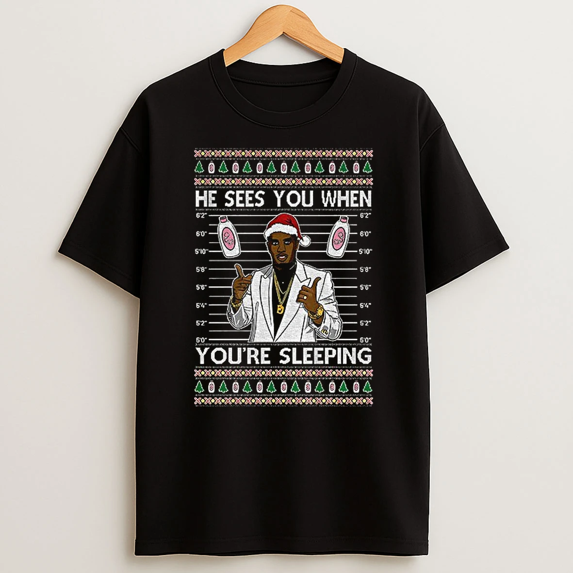 Diddy Sees You When Youre Sleeping Ugly Christmas Tshirt Hoodie