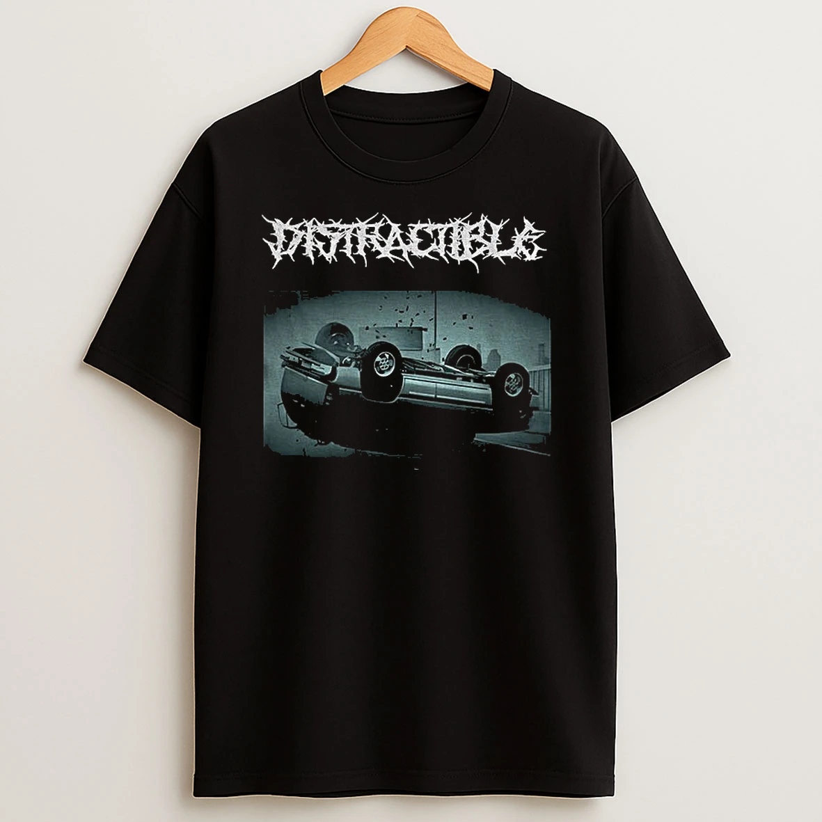 Distractible Upside Down Car Tshirt Hoodie