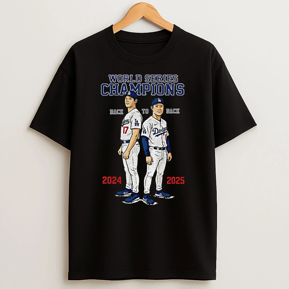 Dodgers Back To Back World Series Champions Ohtani And Yamamoto Tshirt Hoodie