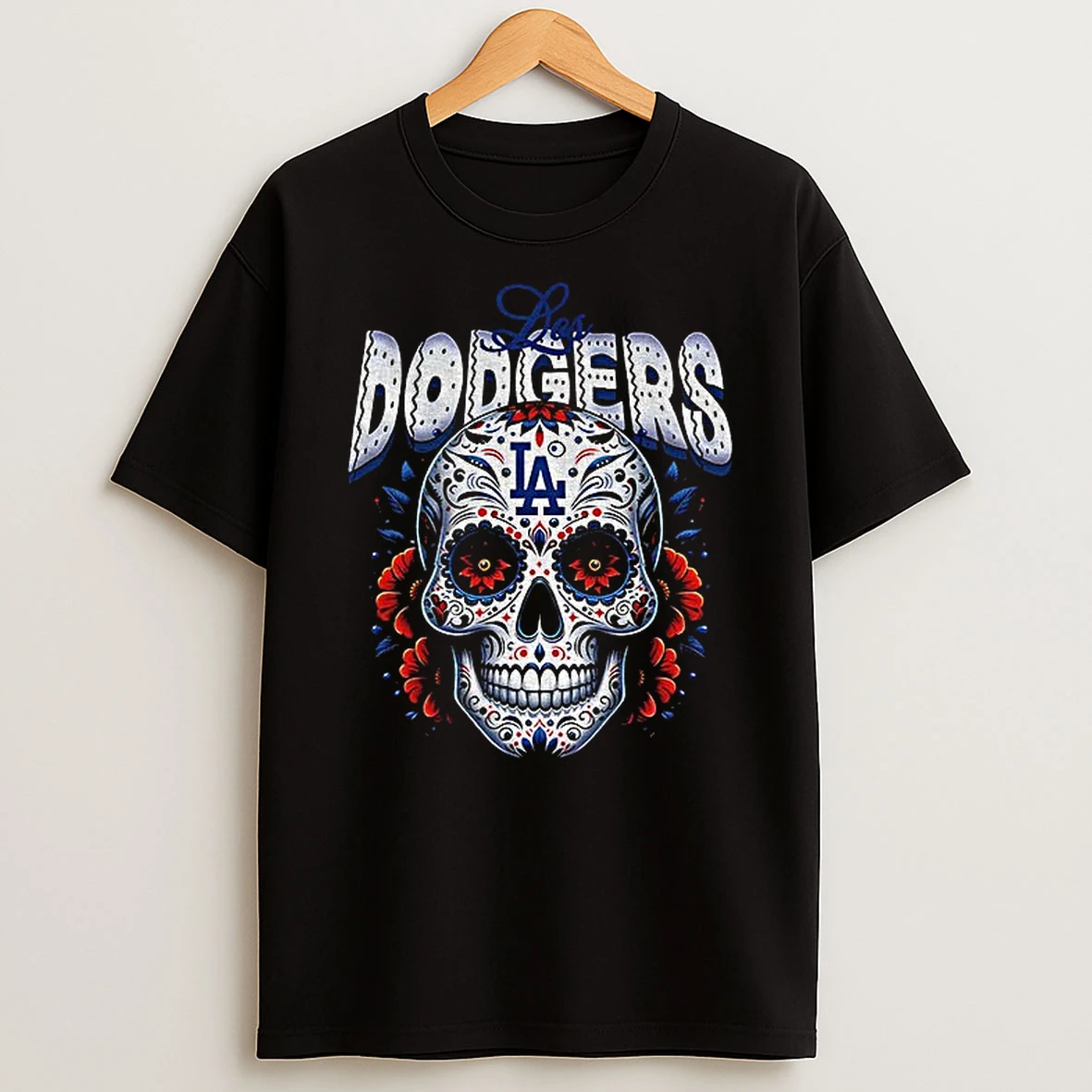 Dodgers Sugar Skull Dia De Los Muertos Los Angeles Dodgers 2025 World Series Baseball Mlb Tshirt Hoodie