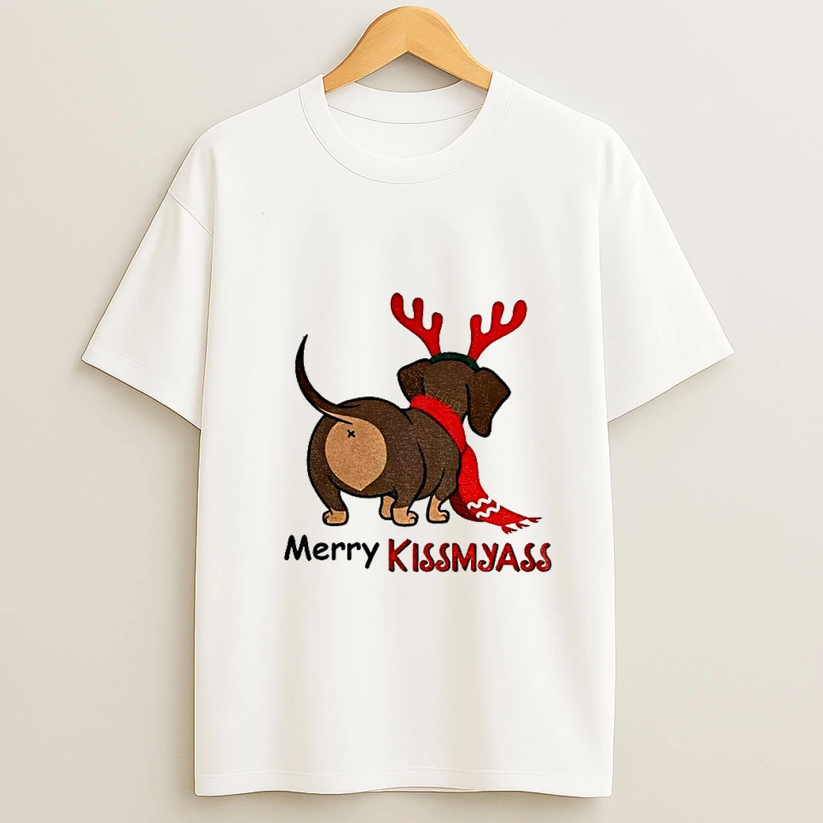 Dog Santa Merry Kissmyass Merry Christmas Tshirt Hoodie