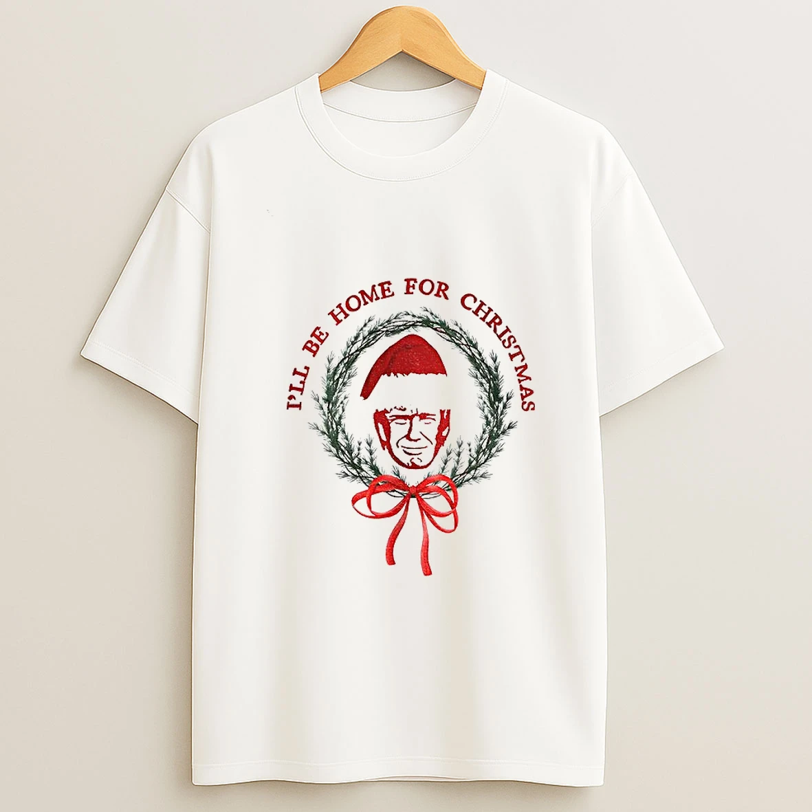 Donald Trump Big Head Santa Hat Ill Be Home For Christmas Tshirt Hoodie