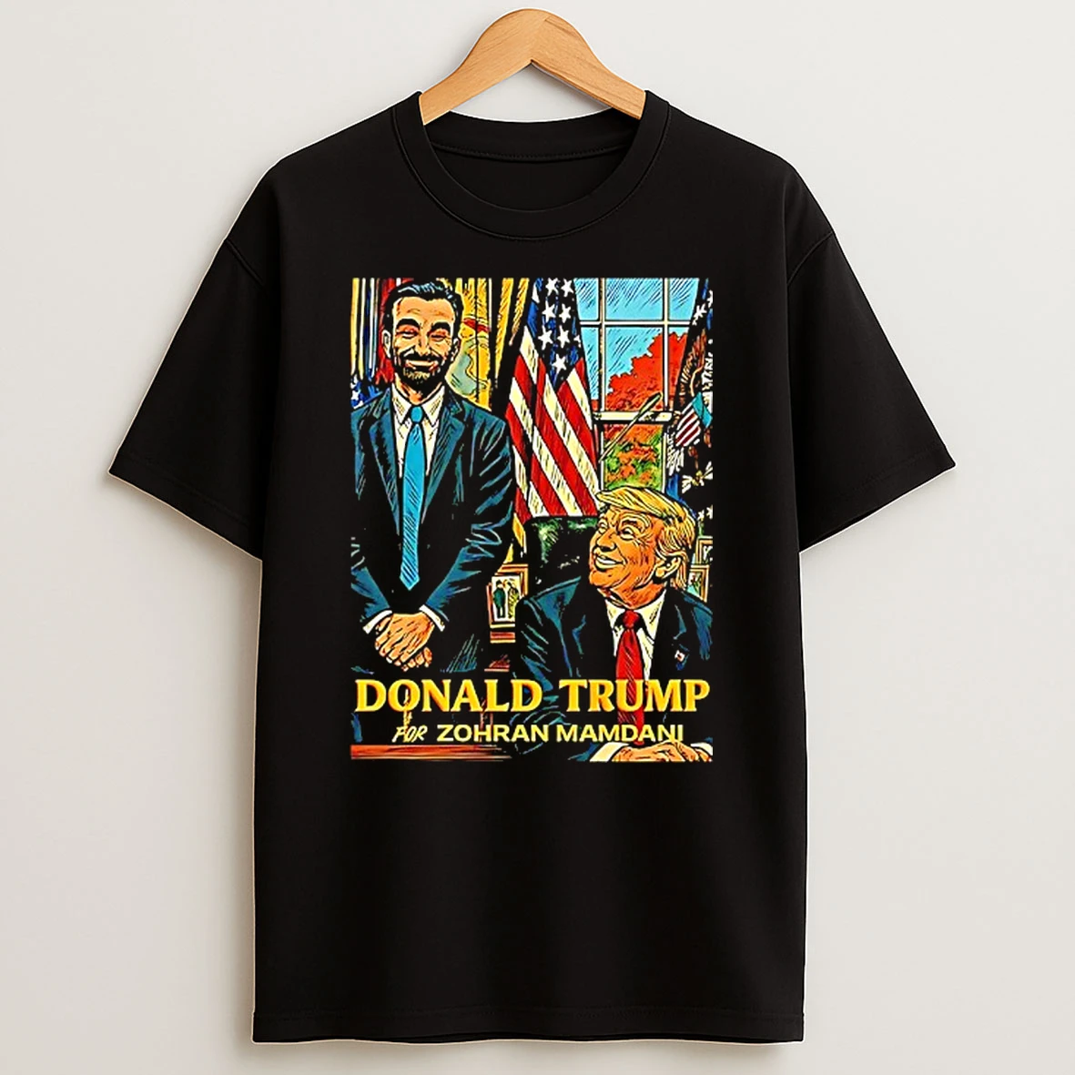 Donald Trump For Zohran Mamdani Comic Art Tshirt Hoodie