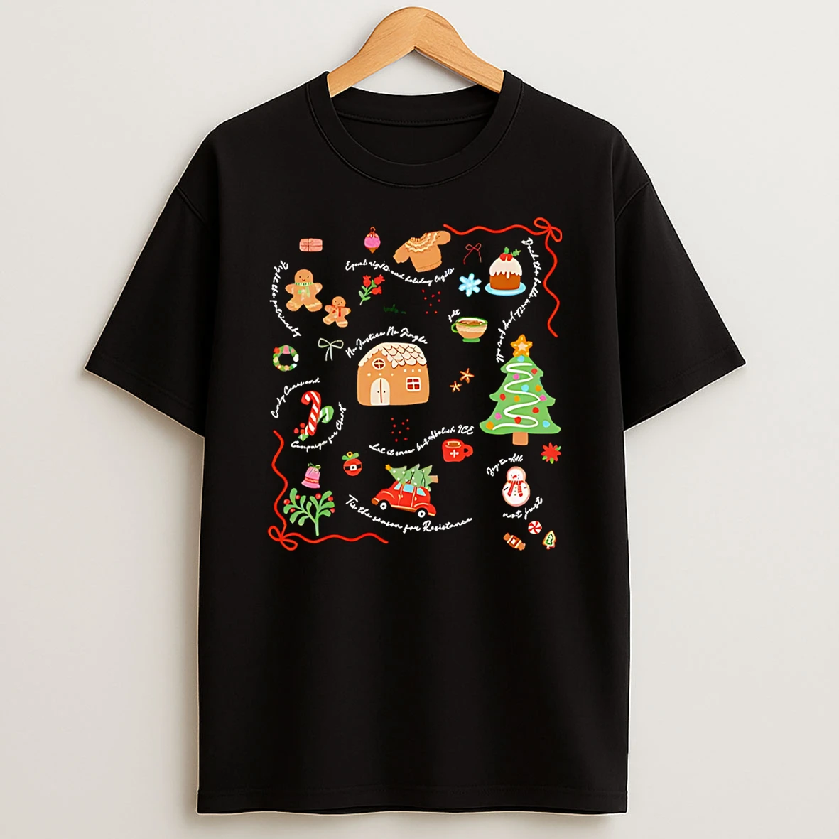 Doodle Liberal Values Holiday Subtle Anti Trump Christmas Tshirt Hoodie
