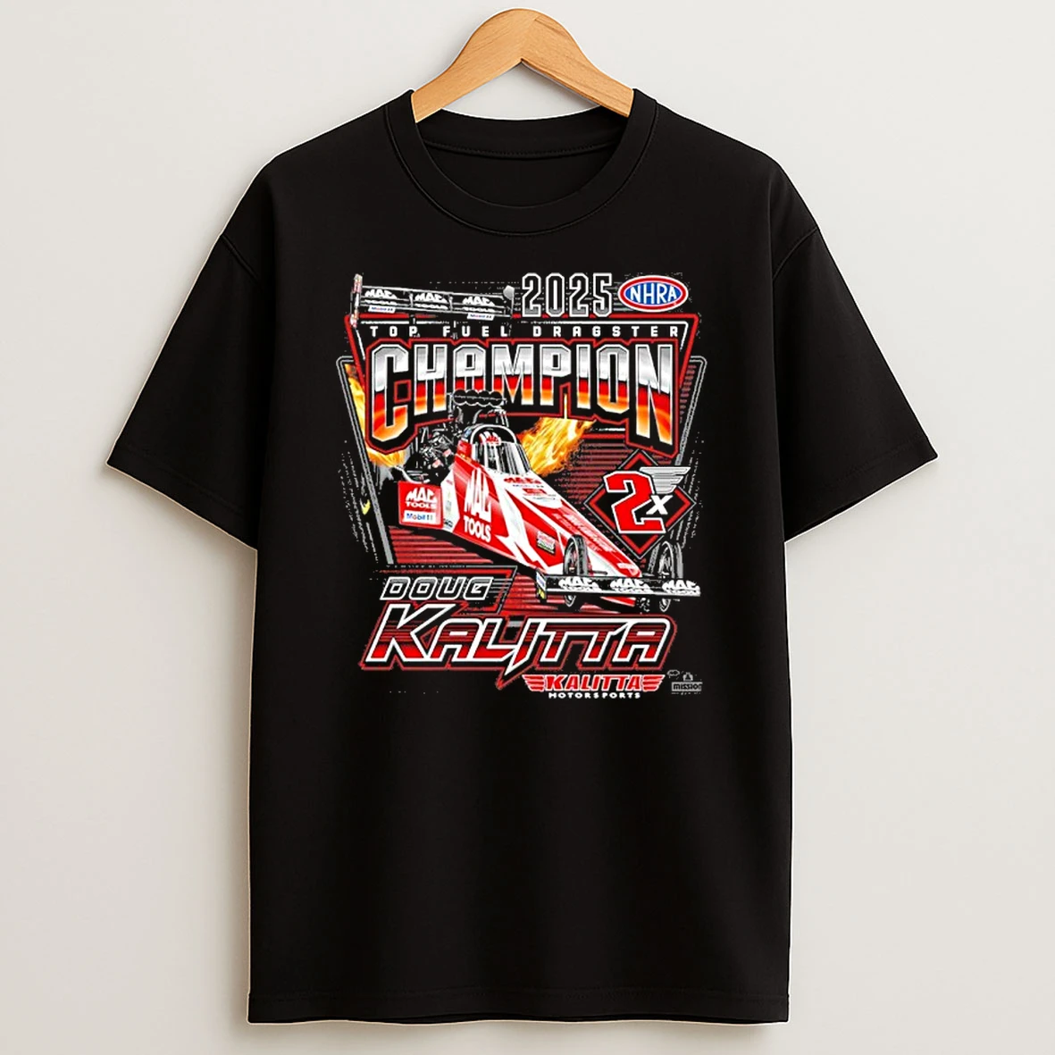 Doug Kalitta 2025 Nhra Top Fuel Dragster Champion Tshirt Hoodie