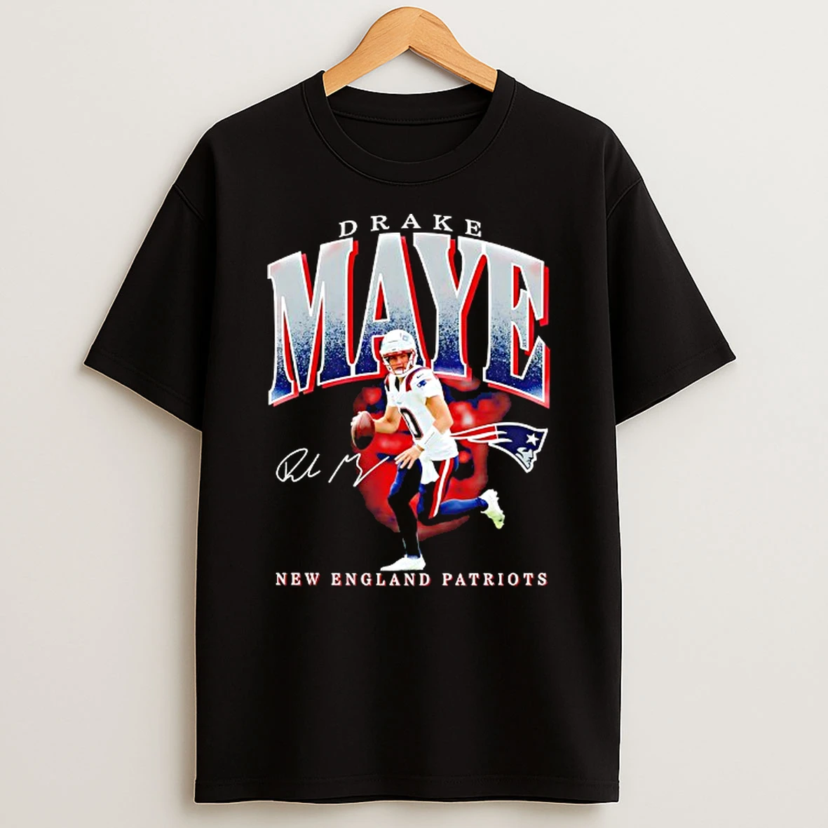 Drake Maye New England Patriots Signature Graphic Tshirt Hoodie
