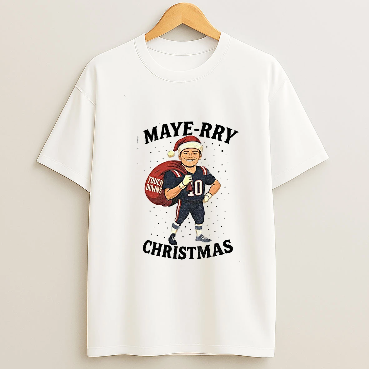 Drake Maye New England Patriots X Santa Claus Touch Downs Maye Rry Christmas Tshirt Hoodie