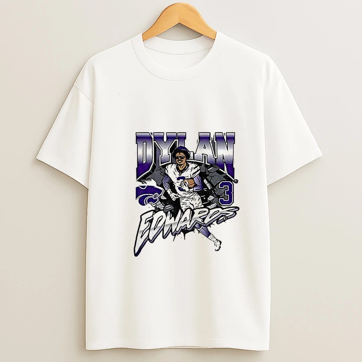 Dylan Edwards 3 Running Kansas State Wildcats Football Nfl 2025 Vintage Tshirt Hoodie