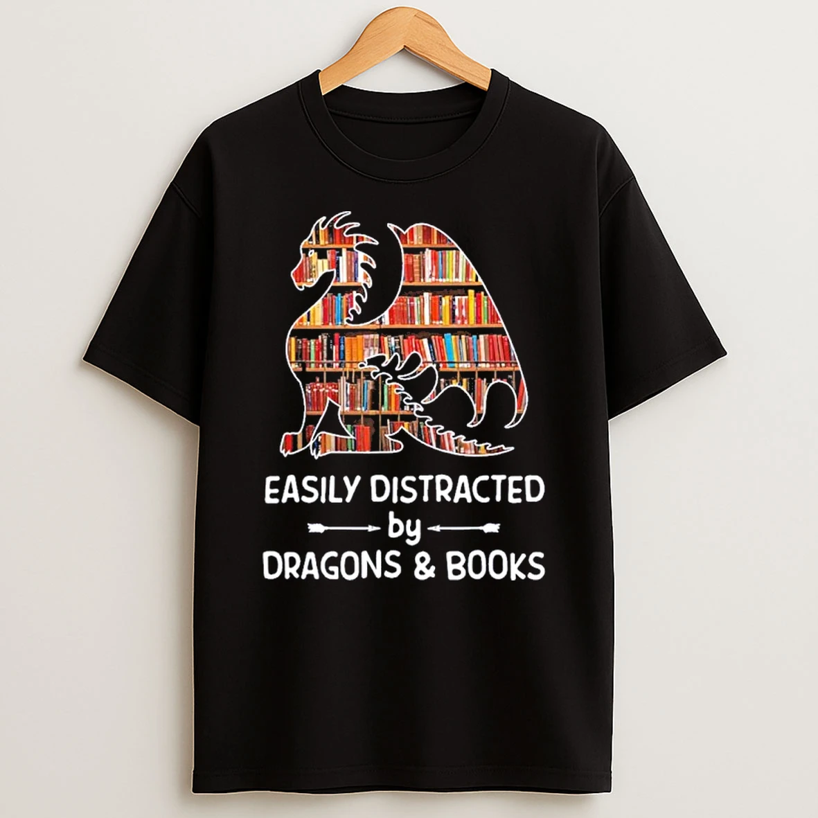 Easily Distracted By Dragons And Books Tshirt Hoodie