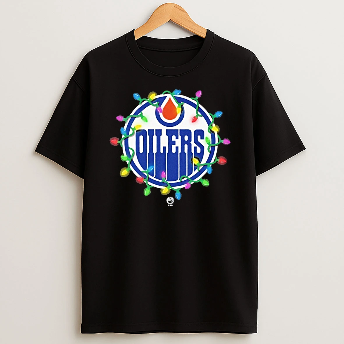 Edmonton Oilers Logo Lights Christmas Tshirt Hoodie