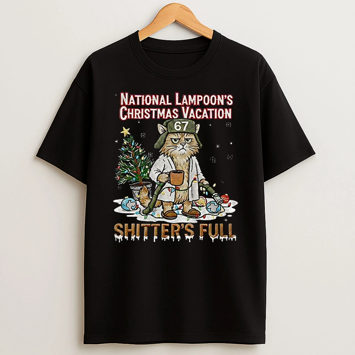 Embroidered Litters Full Cat National Lampoons Christmas Vacation Shitters Full Tshirt Hoodie