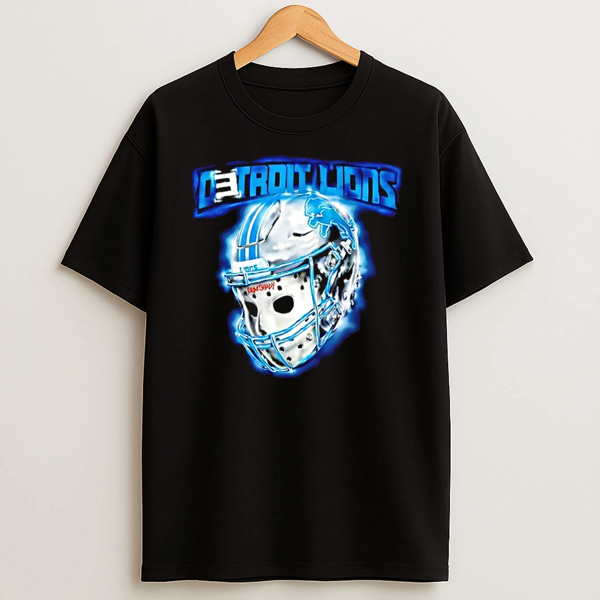Eminem Slim Shady X Detroit Lions Helmet Tshirt Hoodie