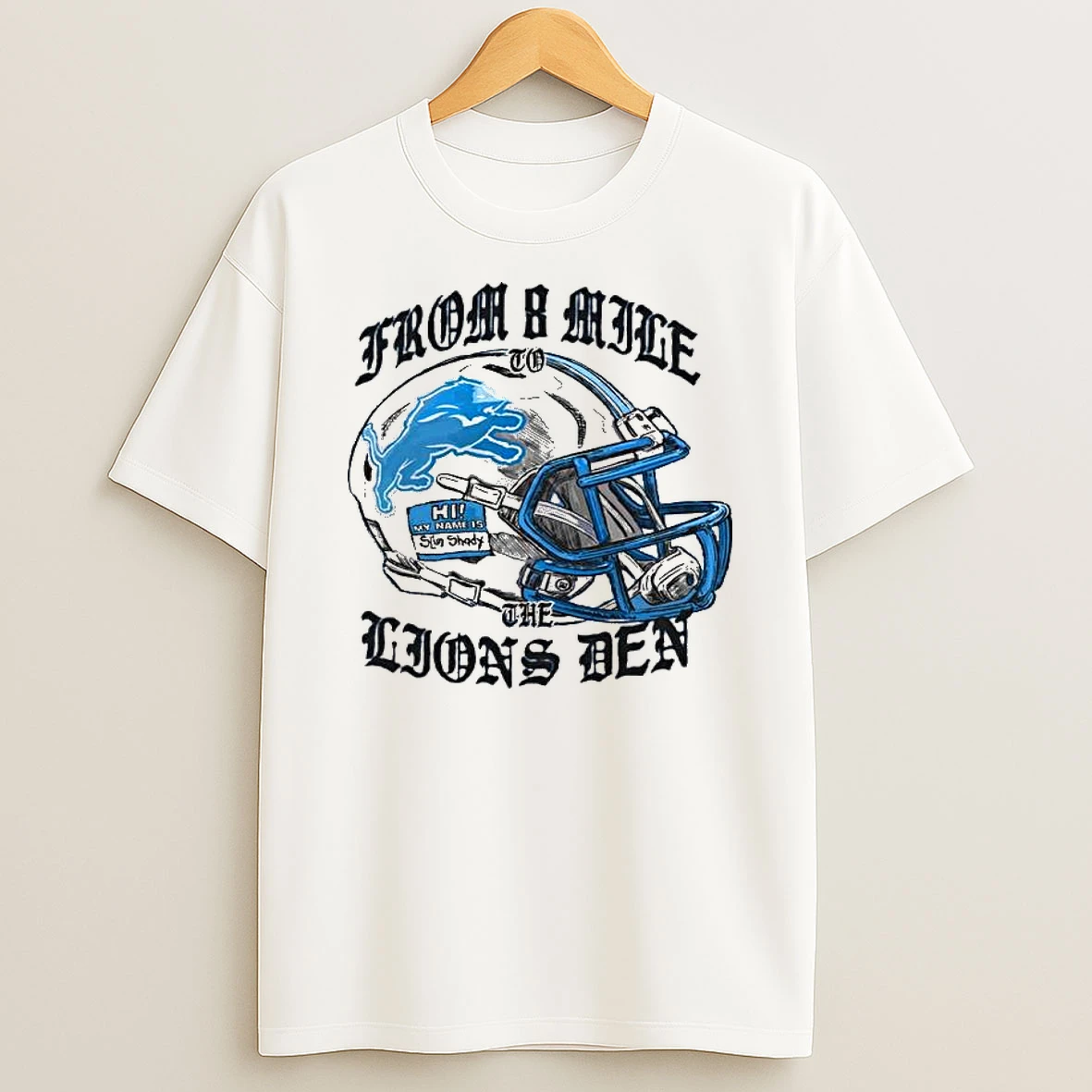 Eminem X Detroit Lions Helmet From 8 Mile To The Lions Den Tshirt Hoodie