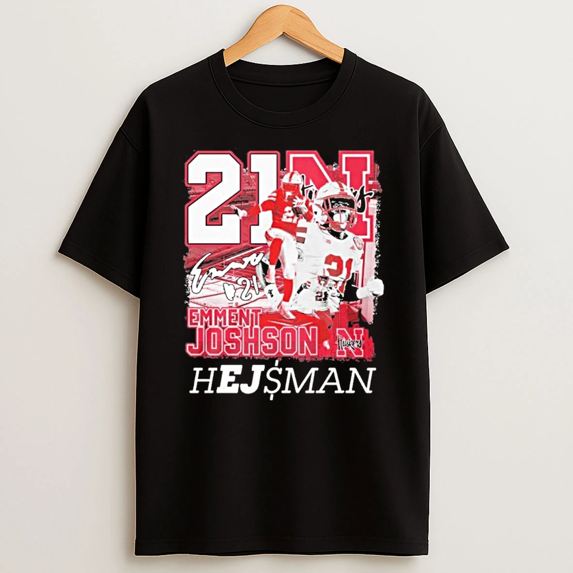 Emmett Johnson Nebraksa Heisman Signatrue Tshirt Hoodie