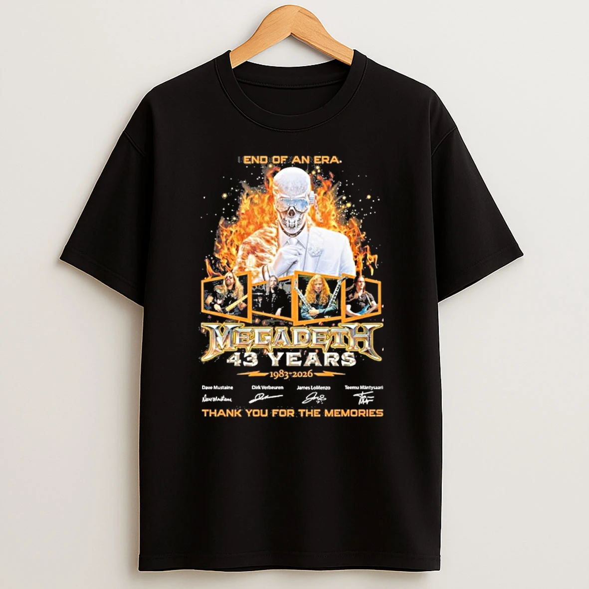 End Of An Era Megadeth 43 Years 1893 2026 Thank You For The Memories Tshirt Hoodie