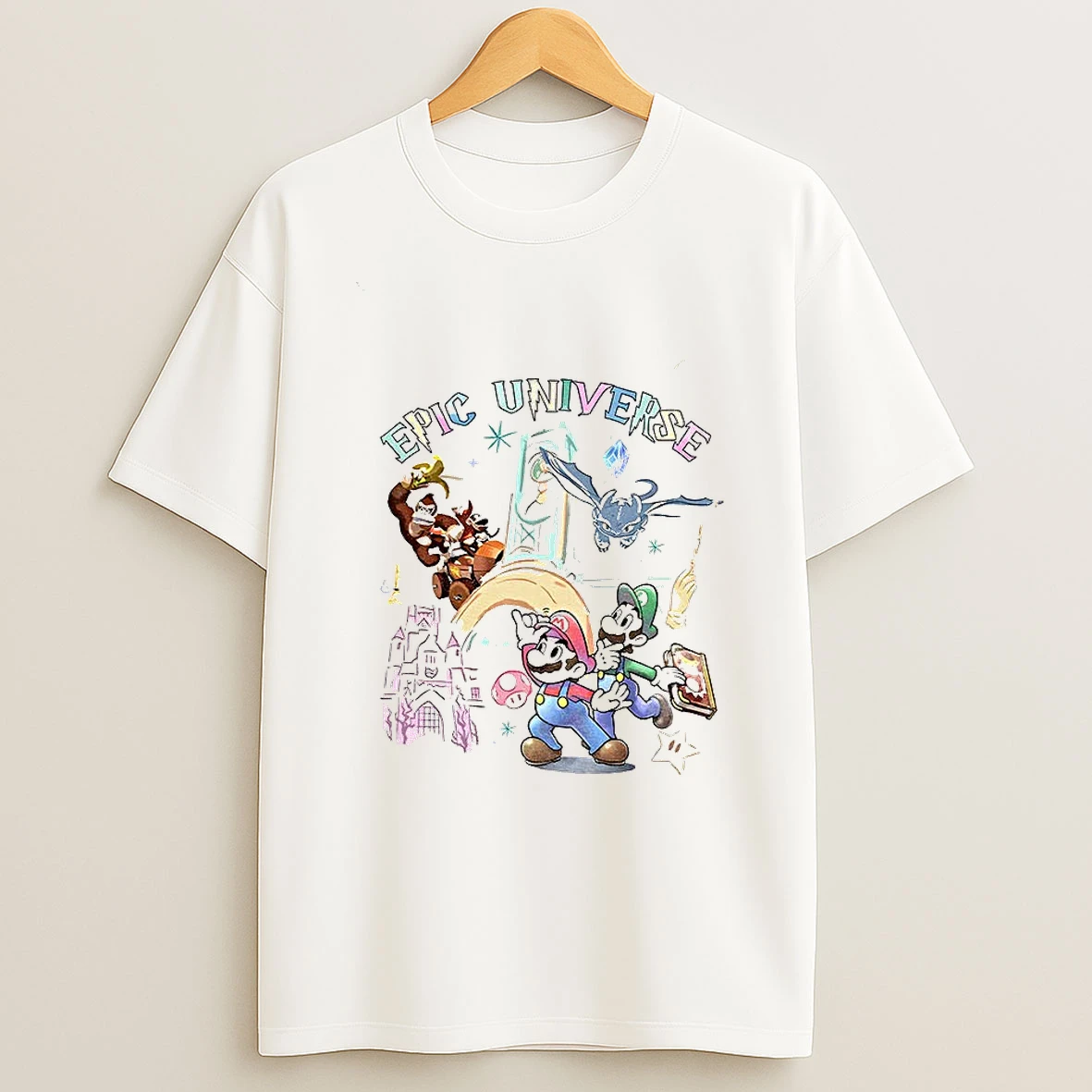Epic Universe Mario Luigi Donkey Kong How To Train Your Dragon Tshirt Hoodie