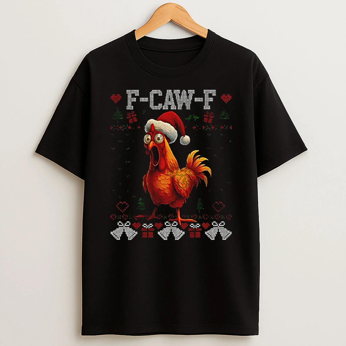 F Caw F Chicken Santa Hat Merry Christmas Tshirt Hoodie
